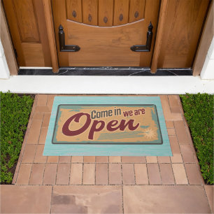 Retro Welcome Sign Open Business Fußmatte