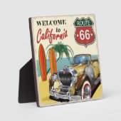 Retro "Welcome to California" Route 66 poster, Fotoplatte (Vorderseite)