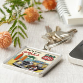 Retro "Welcome to California" Route 66 poster, Schlüsselanhänger (Seite)