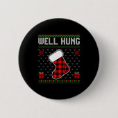 Retro Well Hung Ugly Christmas Sweater Couples Mat Button (Vorderseite)
