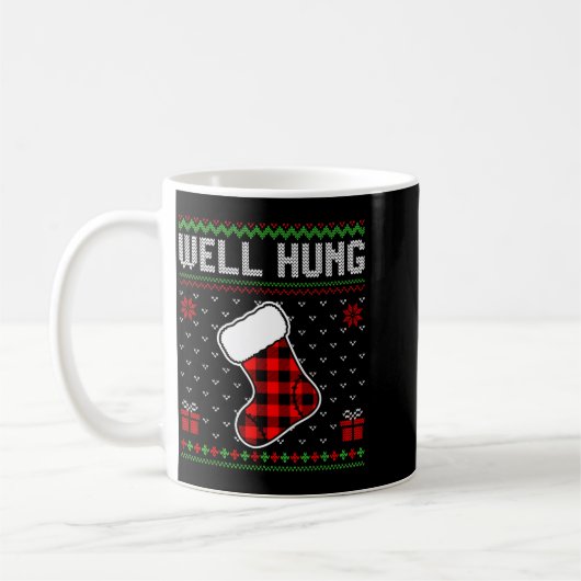 Retro Well Hung Ugly Christmas Sweater Couples Mat Kaffeetasse (Links)