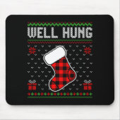 Retro Well Hung Ugly Christmas Sweater Couples Mat Mousepad (Vorne)
