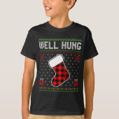 Retro Well Hung Ugly Christmas Sweater Couples Mat T-Shirt (Vorderseite)