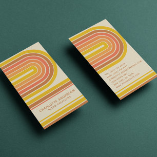 Retro-Welle Abstrakt Personalisierter Name Modern Visitenkarte