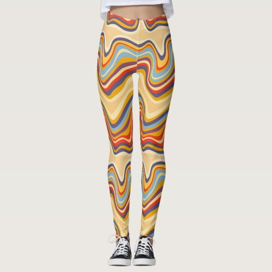Retro-Welle am Meer Leggings (Vorderseite)