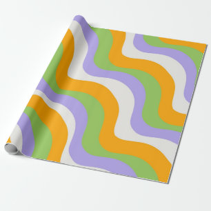 Retro-Welle Groovy Locken-Schicht Abstract Y2k-Mus Geschenkpapier