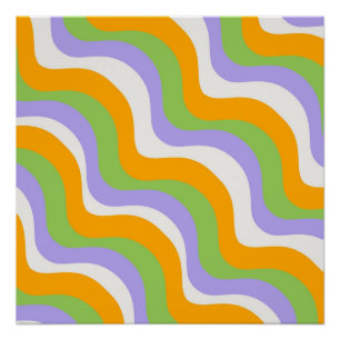 Retro-Welle Groovy Locken-Schicht Abstract Y2k-Mus Poster