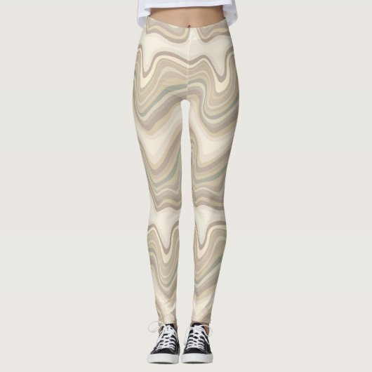Retro-Welle neutral Leggings (Vorderseite)