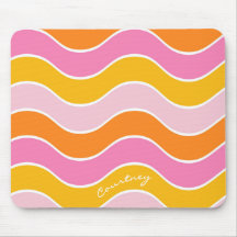 Retro-Welle Streifen Rosa Orange Gelb Personalisie