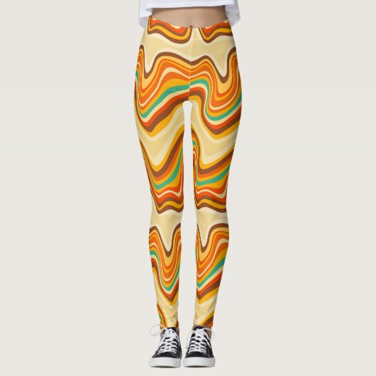 Retro-Welle warm Leggings (Vorderseite)
