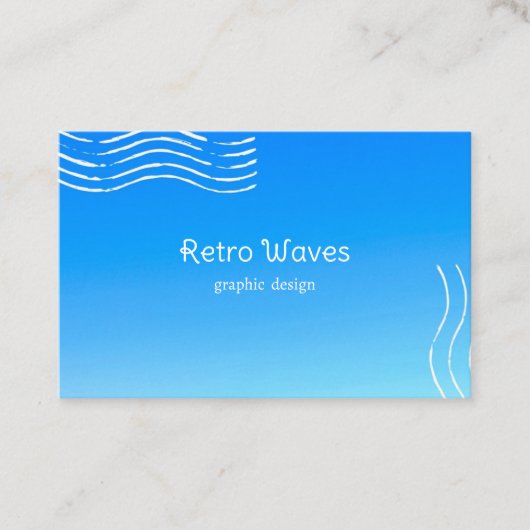 Retro-Wellen - Blaugradient Visitenkarte (Vorderseite)
