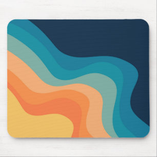 Retro-Wellen-Dekoration Mousepad
