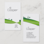 Retro Wellen-Geschäfts-Karten-Limones grünes Weiß Visitenkarte (Vorne/Hinten)