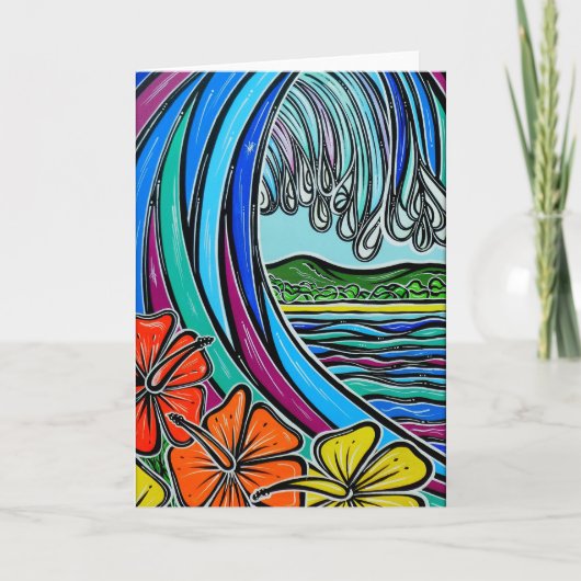 Retro Wellen-Gruß-Karte Karte (Vorderseite)