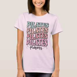 Retro-Wellen-Pilates-gestapelte-Typografie-Pastell T-Shirt