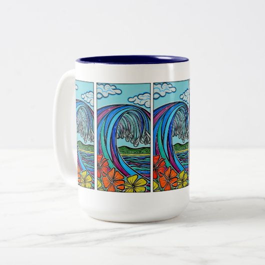 Retro Wellen-Tasse Zweifarbige Tasse (Vorderseite Links)