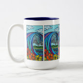 Retro Wellen-Tasse Zweifarbige Tasse (Links)