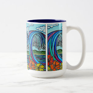 Retro Wellen-Tasse Zweifarbige Tasse