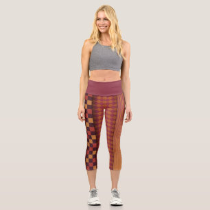 Retro-Wellen und geometrisches Muster der Mitte de Capri Leggings