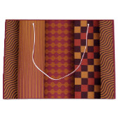 Retro-Wellen und geometrisches Muster der Mitte de Große Geschenktüte (Vorderseite)