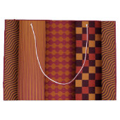 Retro-Wellen und geometrisches Muster der Mitte de Große Geschenktüte (Rückseite)