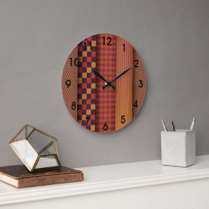 Retro-Wellen und geometrisches Muster der Mitte de Große Wanduhr