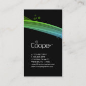 Retro Wellen-Visitenkarte-blaues Grün-Schwarzes Visitenkarte (Rückseite)