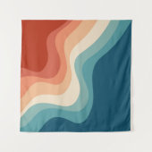 Retro-Wellen Wandteppich (Vorderseite (Horizontal))