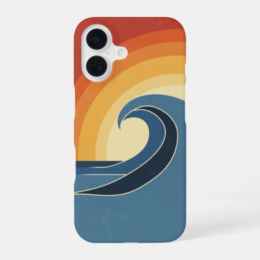 Retro-Wellenkamm iPhone 16 Hülle (Rückseite)
