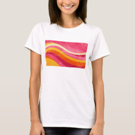 Retro-Wellenlinien – Vintage-Farbhintergrund T-Shirt