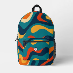 Retro-Wellenmuster modernes Abstract Bedruckter Rucksack