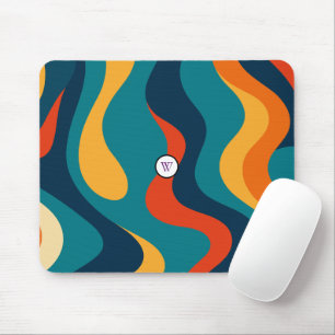 Retro-Wellenmuster modernes Abstract Mousepad