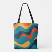 Retro-Wellenmuster modernes Abstract Tasche (Rückseite)