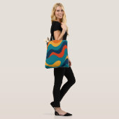Retro-Wellenmuster modernes Abstract Tasche (Am Model)