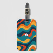 Retro-Wellenmuster modernes abstraktes iPhone-Case Gepäckanhänger (Vorderseite Vertikal)