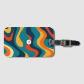 Retro-Wellenmuster modernes abstraktes iPhone-Case Gepäckanhänger (Vorderseite (Horizontal))