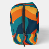 Retro-Wellenmuster modernes abstraktes Make-up-Tas Waschbeutel (Rechts)