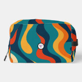 Retro-Wellenmuster modernes abstraktes Make-up-Tas Waschbeutel (Rückseite)