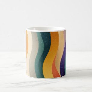 Retro-Wellenstreifen abstraktes Muster Kaffeetasse
