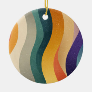 Retro-Wellenstreifen abstraktes Muster Keramik Ornament