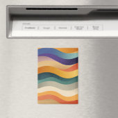 Retro-Wellenstreifen abstraktes Muster Magnet (In Situ (Geschirrspüler))