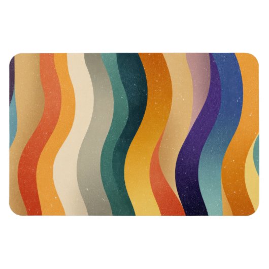 Retro-Wellenstreifen abstraktes Muster Magnet (Horizontal)