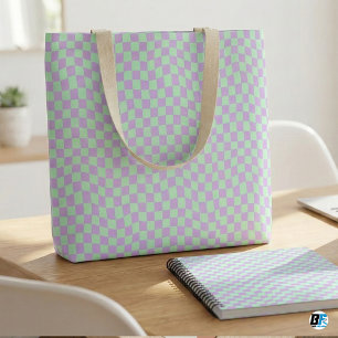 Retro-Wellige Kachelmuster-Pastell-Mintgrün-Lavend Geschenkpapier