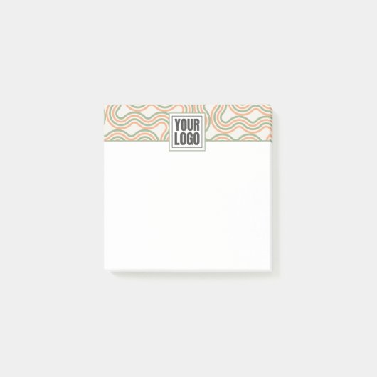 Retro-Welliges abstraktes Muster Geschäft Post-it Klebezettel (Vorderseite)