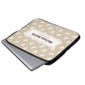 Retro-Welliges abstraktes Muster Geschäftslaptop Laptopschutzhülle (Vorne Knopf)
