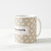 Retro-Welliges abstraktes Muster Kaffeetasse (VorderseiteRechts)