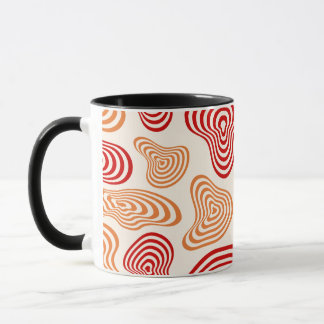 Retro-Welliges-Abstraktes-Muster-Tasse Tasse