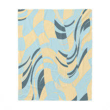 Retro-Welliges Babyblau und Buttergelb Dänisches P
