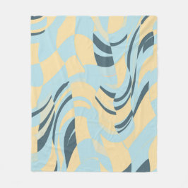 Retro-Welliges Babyblau und Buttergelb Dänisches P Fleecedecke