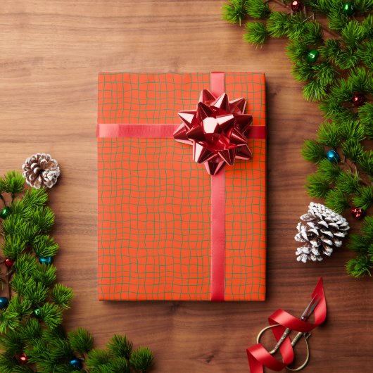 Retro-Welliges Raster Geschenkpapier (Feiertagsgeschenk)